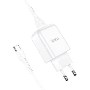 HOCO travel charger USB A + cable USB A to Type C 2.1A N2 white