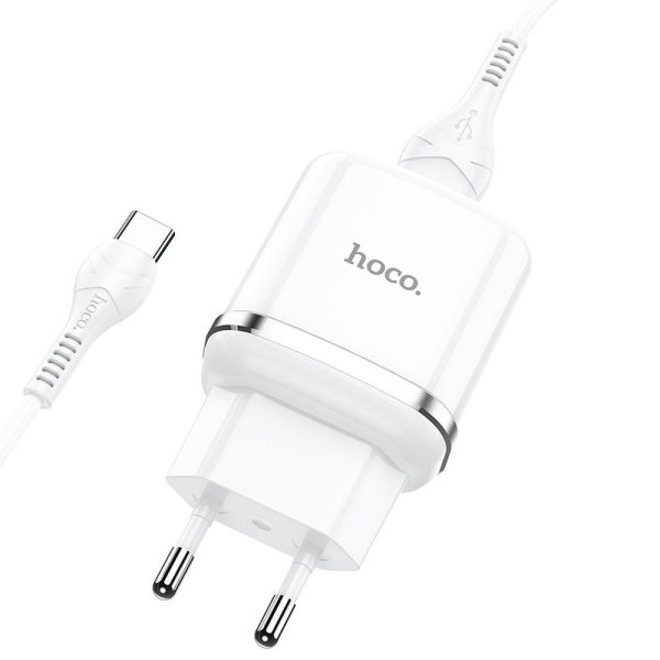 HOCO travel charger USB A + cable USB A to Type C QC3.0 3A 18W N3 white