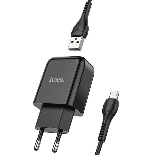 HOCO travel charger USB + cable Micro 2.1A N2 Vigour black