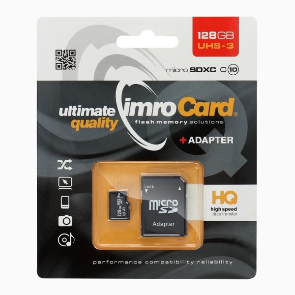 Memory Card Imro microSD 128GB with adapter UHS-3 100MB/s 4K