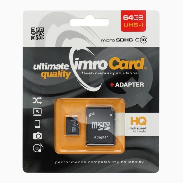 Memory Card Imro microSD 64GB with adapter / Class 10 UHS