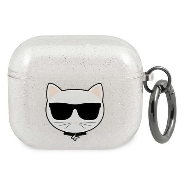 Original case KARL LAGERFELD KLA3UCHGS for Apple Airpods 3 / silver + glitter