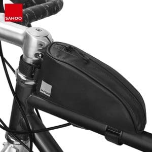 SAHOO bike bag on the bicycle frame with zip waterproof 0