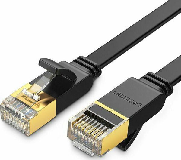 Ugreen NW106 Flat U FTP (STP) Cat.7 Καλώδιο Δικτύου Ethernet 3m Μαύρο