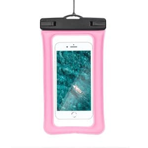 Waterproof bag for mobile phone with plastic closing AIRBAG pink