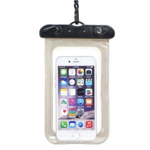 Waterproof bag for mobile phone with plastic closing black