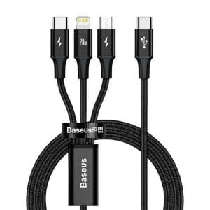 BASEUS cable 3in1 Typ C to Micro USB / Lightning / Type C 20W CAMLT-SC01 1