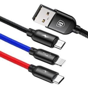 BASEUS cable 3in1 USB A to Micro USB / Lightning / Type C 3