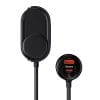BASEUS car charger USB A + Type C + 2 x cigarette lighter PD 5A 30W C00455300121-00 black