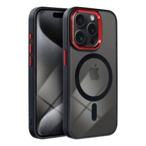 COLOR EDGE MAG COVER case compatible with MagSafe for IPHONE 16 Pro Max black red