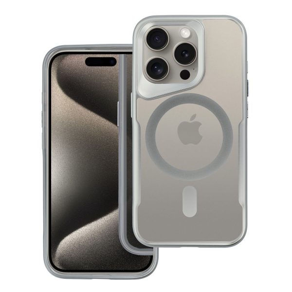 ERGOFIT NEWZONE case compatible with MagSafe for IPHONE 15 PRO silver