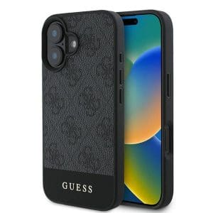 GUESS case for IPHONE 16 Plus GUHCP16MG4GLGR (PC/TPU 4G PU Bottom Stripe) grey