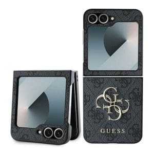 GUESS case for SAMSUNG Z Flip 6 GUHCZF64GMGGR (PU 4G Leather Metal Logo) black