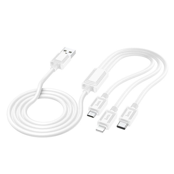 HOCO cable 3in1 USB A to Lightning / Micro USB / Type C 2A X76 1 m white