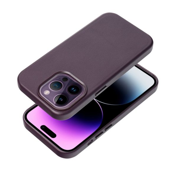 LEATHER MAG COVER case for IPHONE 16 Plus dark violet