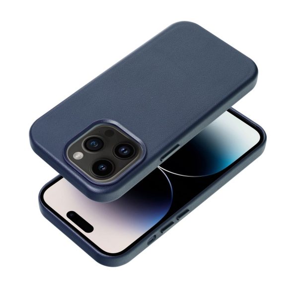 LEATHER MAG COVER case for IPHONE 16 Plus indigo blue