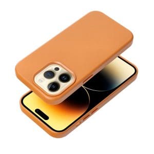 LEATHER MAG COVER case for IPHONE 16 Plus orange