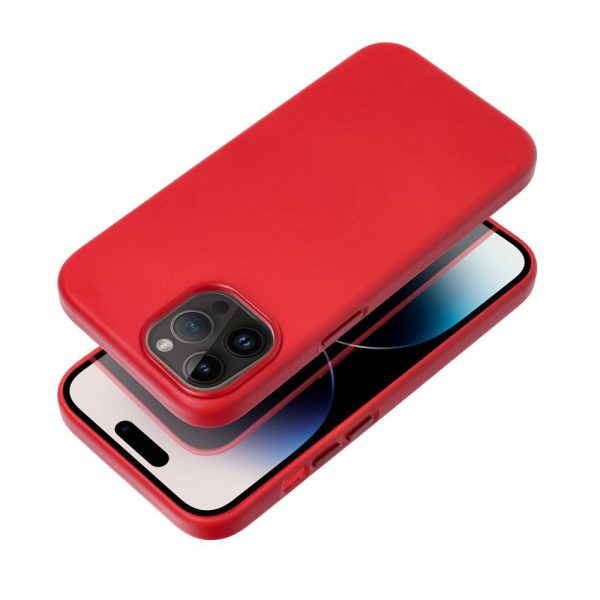 LEATHER MAG COVER case for IPHONE 16 Plus red