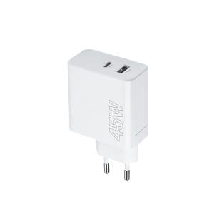 Maxlife MXTC-07-45AC PD QC charger 1x USB-C 1x USB 45W white