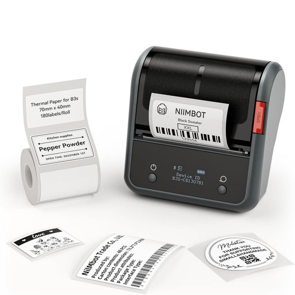 NIIMBOT THERMAL LABEL PRINTER B3S-P 3-INCH BLACK