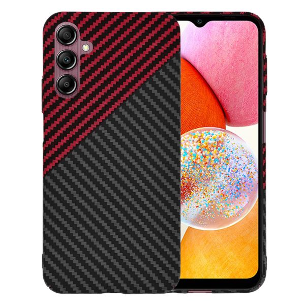 Techsuit - Carbonite FiberShell - Samsung Galaxy A14 4G / A14 5G - Red Vortex