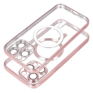 ELECTRO MAG COVER case compatible with MagSafe for IPHONE 16 rose