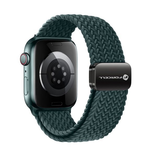 FORCELL F-DESIGN FA02 nylon magnetic strap for APPLE Watch 42 / 44 / 45 / 49 mm rainforest green