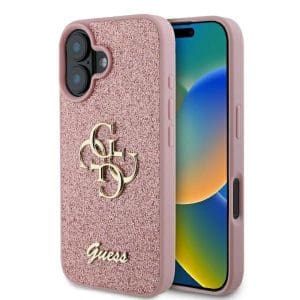 GUESS case for IPHONE 16 Plus GUHCP16MHG4SGP (Fixed Glitter Big 4G) pink