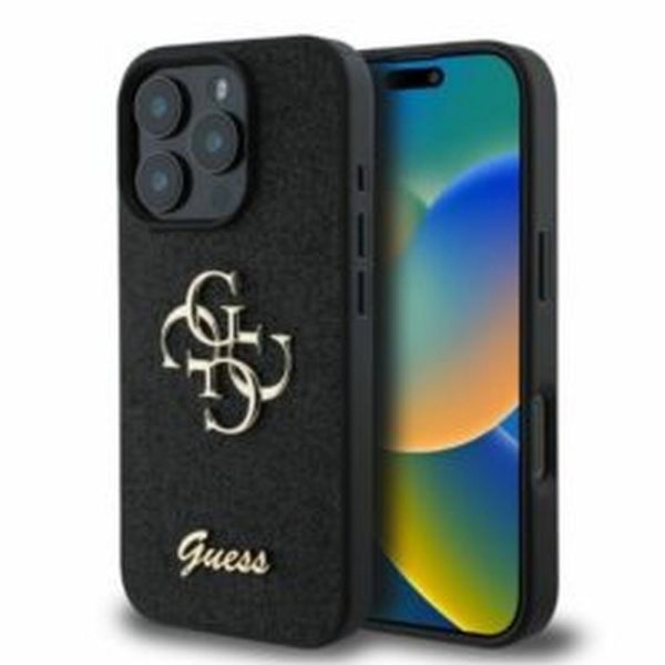 GUESS case for IPHONE 16 Pro Max GUHCP16XHG4SGK (Fixed Glitter Big 4G) black