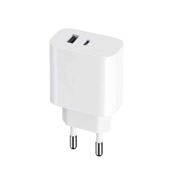 Maxlife MXTC-06 PD QC charger 1x USB-C 1x USB 20W white