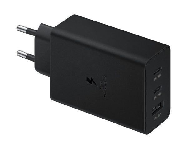SAMSUNG original charger USB A + 2 x Typ C PD 3A 65W EP-T6530NBEGEU black blister