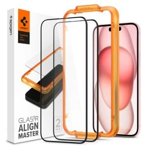 SPIGEN ALM FULL FACE TEMPERED GLASS IPHONE 15 PLUS black (2pcs)