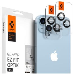 SPIGEN OPTIK EZ FIT TEMPERED GLASS FOR CAMERA LENS IPHONE 14 / 14 PLUS black 2pcs