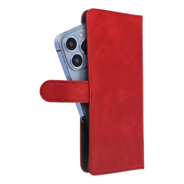 Universal book case COMMON size L for IPHONE 6 PLUS / 7 PLUS / 8 PLUS / XS MAX / 11 PRO MAX / SAMSUNG S20 FE / S21 FE / S10 PLUS / A10 / A32 / A54 / XIAOMI 12 LITE / HUAWEI P30 PRO red