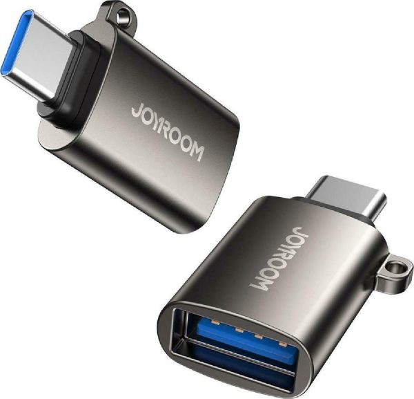 Joyroom Μετατροπέας USB-C USB-A male σε USB-C USB-A male Γκρι (88370) - 6941237149114