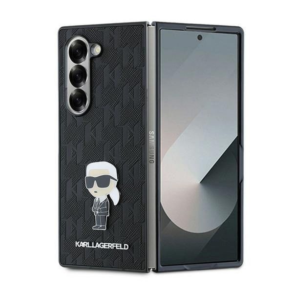 KARL LAGERFELD case for SAMSUNG Z Fold 6 KLHCZFD6SAPKINPK (HC Saffiano Monogram Ikonik Pin) black