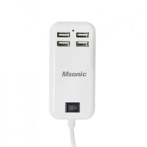 Msonic Charger 4-Port USB 2.5A άσπρο MY6634UW - 4718308560237