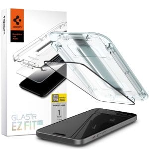 SPIGEN EZ FIT GLAS.tR FULL FACE TEMPERED GLASS IPHONE 15 black