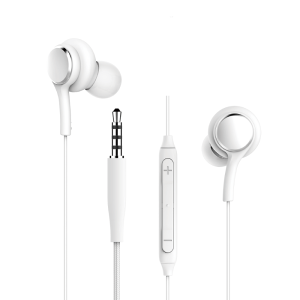 WIWU wired earphones EB310 jack 3,5mm white - 6976195091151