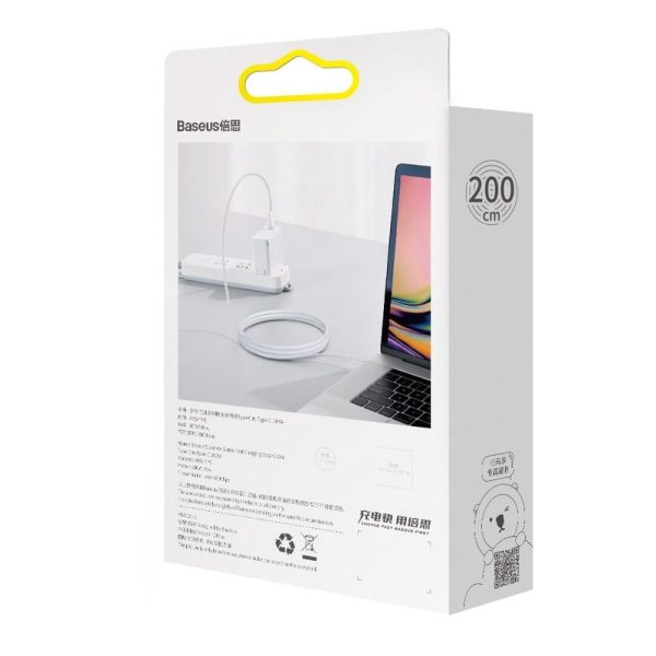 BASEUS cable Type C to Type C PD100W Power Delivery Superior Series Fast Charging CATYS-C02 2 meter white