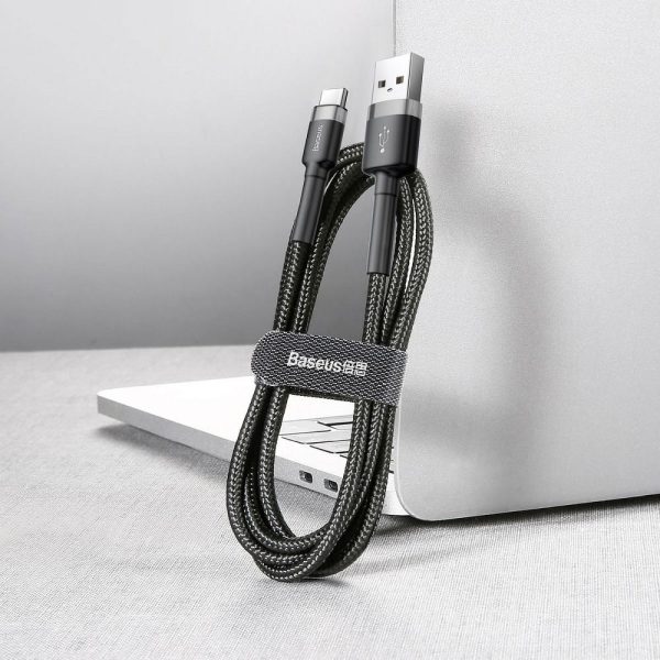BASEUS cable USB Cafule to Type C 3A CATKLF-BG1 1m Gray-Black
