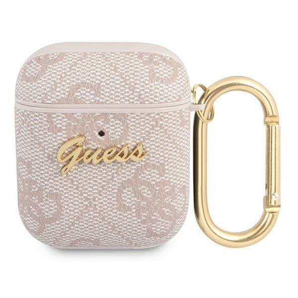 GUESS case for APPLE AirPods 1/2 GUA24GSMP (4G Script Metal Collection) pink