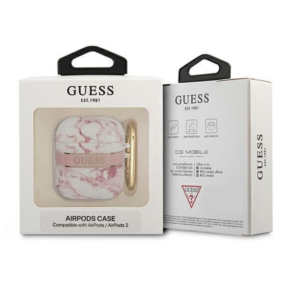 GUESS case for APPLE AirPods 1/2 GUA2HCHMAP (Marble Strap Collection) pink