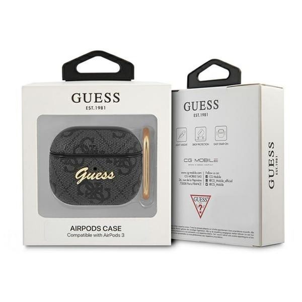 GUESS case for APPLE AirPods 3 GUA34GSMK (4G Script Metal Collection) gray