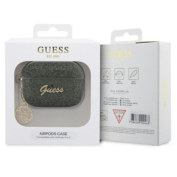 GUESS case for APPLE AirPods Pro 2 (2022 / 2023) GUAP2GLGSHA (Glitter Flake 4G Charm) khaki
