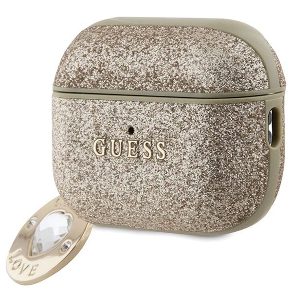 GUESS case for APPLE AirPods Pro 2 (2022 / 2023) GUAP2PGEHCDD (Fixed Glitter Heart Diamond Charm) gold