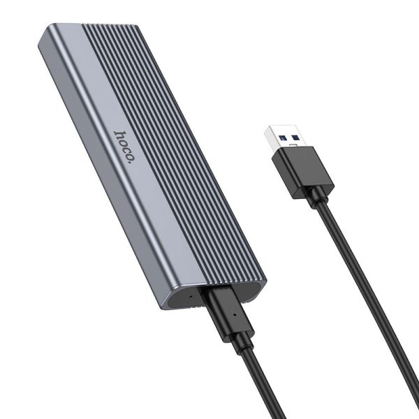 HOCO adapter HUB USB A for SSD disk USB3.1 / 6GBps HB47 metal gray