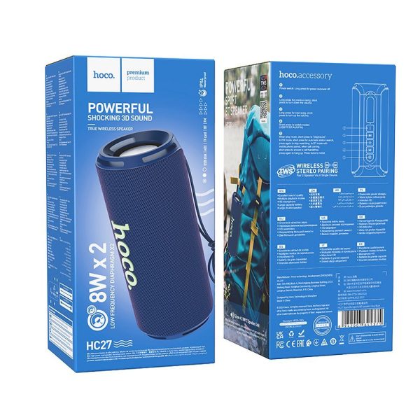 HOCO wireless speaker bluetooth 2 x 8W HC27 navy blue