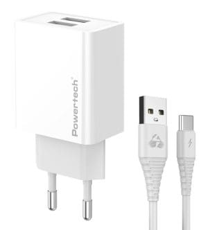 POWERTECH φορτιστής τοίχου PT-1324 με καλώδιο USB-C