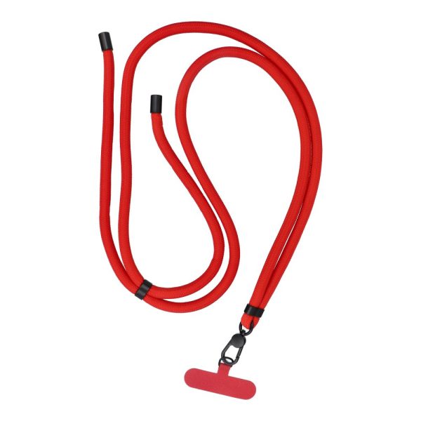 SWING (8mm) pendant for the phone with adjustable length / cord length 165cm (max 82.5cm in the loop) / on the shoulder or neck - red